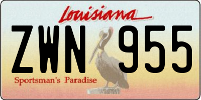 LA license plate ZWN955