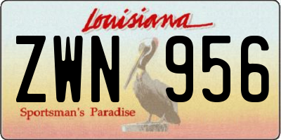 LA license plate ZWN956