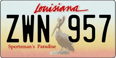 LA license plate ZWN957