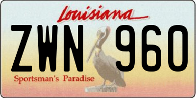 LA license plate ZWN960