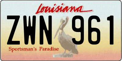 LA license plate ZWN961