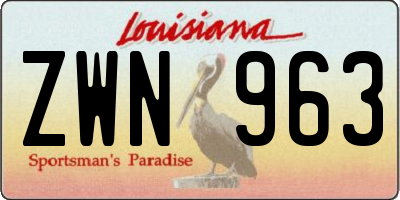 LA license plate ZWN963