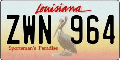 LA license plate ZWN964