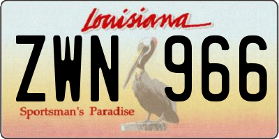 LA license plate ZWN966