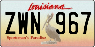 LA license plate ZWN967