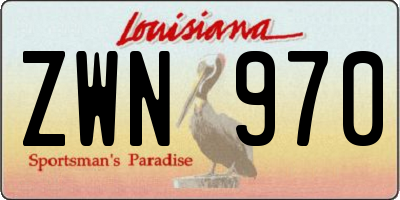 LA license plate ZWN970