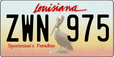 LA license plate ZWN975