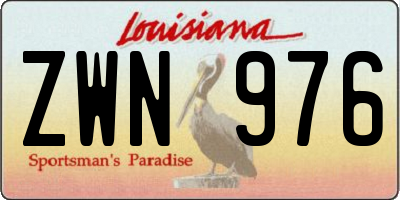 LA license plate ZWN976