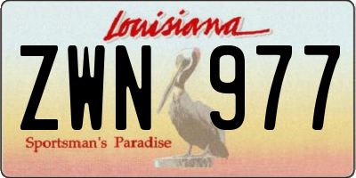 LA license plate ZWN977