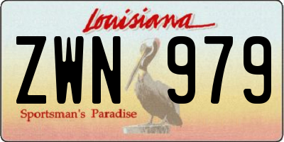 LA license plate ZWN979