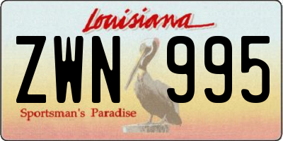 LA license plate ZWN995