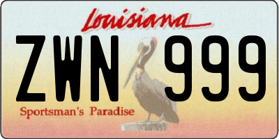 LA license plate ZWN999