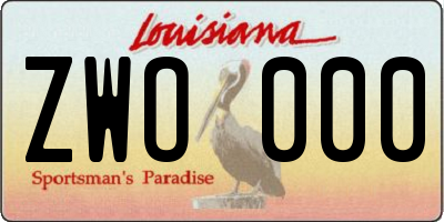 LA license plate ZWO000