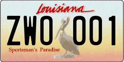 LA license plate ZWO001