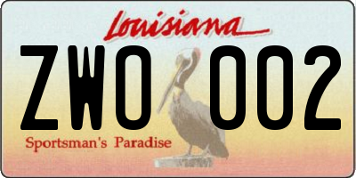 LA license plate ZWO002