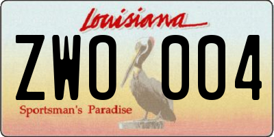 LA license plate ZWO004