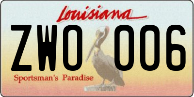 LA license plate ZWO006