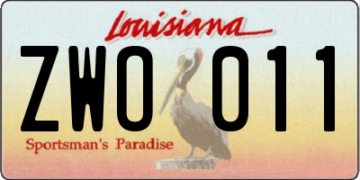 LA license plate ZWO011