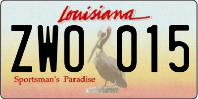 LA license plate ZWO015