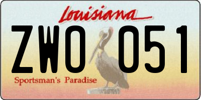 LA license plate ZWO051