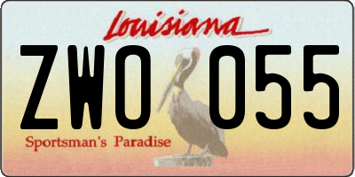 LA license plate ZWO055