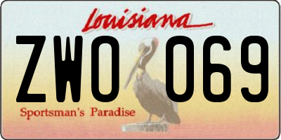 LA license plate ZWO069