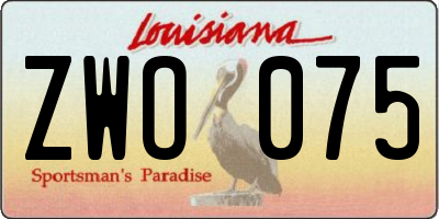 LA license plate ZWO075