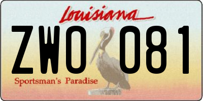 LA license plate ZWO081