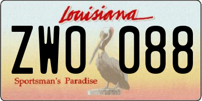 LA license plate ZWO088