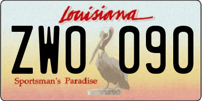 LA license plate ZWO090