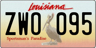 LA license plate ZWO095