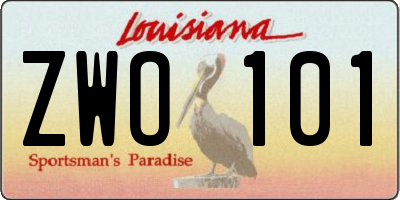 LA license plate ZWO101