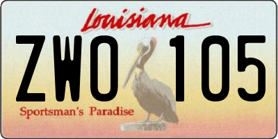 LA license plate ZWO105