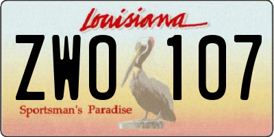 LA license plate ZWO107