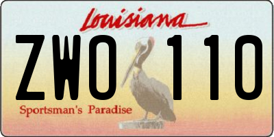 LA license plate ZWO110