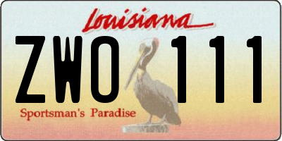 LA license plate ZWO111