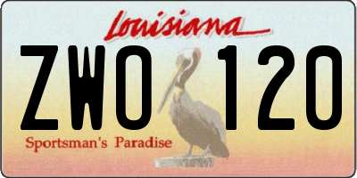 LA license plate ZWO120