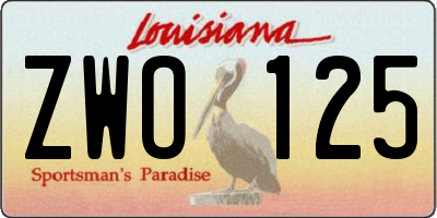 LA license plate ZWO125