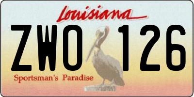 LA license plate ZWO126