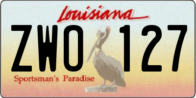 LA license plate ZWO127