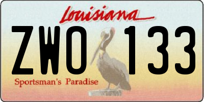 LA license plate ZWO133