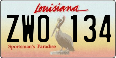 LA license plate ZWO134