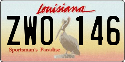 LA license plate ZWO146