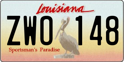 LA license plate ZWO148