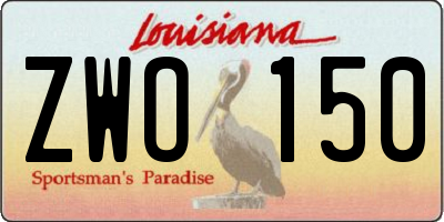 LA license plate ZWO150