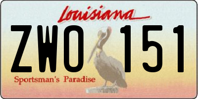 LA license plate ZWO151