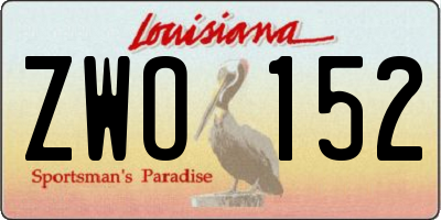 LA license plate ZWO152