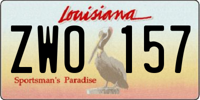 LA license plate ZWO157