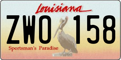 LA license plate ZWO158