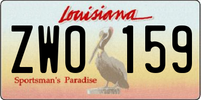 LA license plate ZWO159